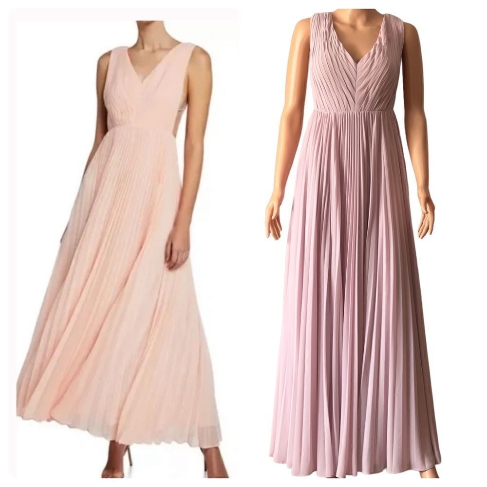 Fame and Partnere Strappy Pleated Chiffon Dress Lilac Size 4